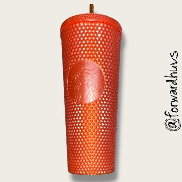 Starbucks Orange Studded Venti Tumbler – 24oz Cold Cup | Replacement Straw - Picture 4 of 9